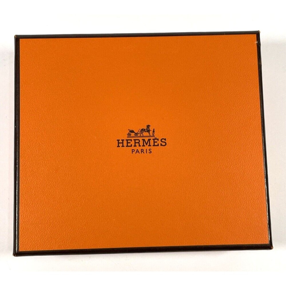 Authentic Hermes Paris Orange Empty Box with tissue 5 x 4.5" x 1 1/2" Gift READ